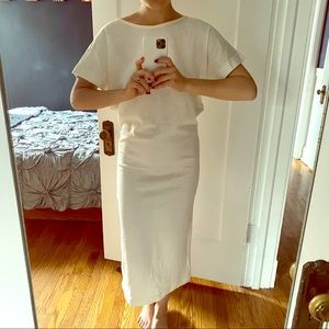 Designer White Shirt Maxi Dress by Issey Miyake